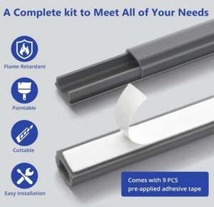 One Cord Cover Wall - 153in Mini Wire Hider, Wire Cover for Hiding Speaker Wire, - Picture 1 of 1