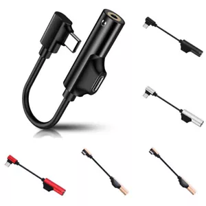 2in1 USB-C Type C Adapter Port to 3.5MM Aux Audio Jack Earphone Headphone Cable- - Picture 1 of 17