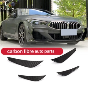 For BMW 8 Series G14 G15 G16 Dry Carbon Front Bumper Splitters Canards Fins Lip - Picture 1 of 13