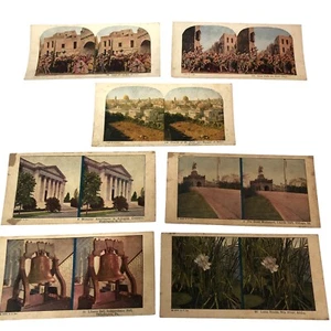Vintage Color Stereoview Cards Lot of 7 AC Co 1925 Jesus Arlington Grant Lotus - Picture 1 of 7