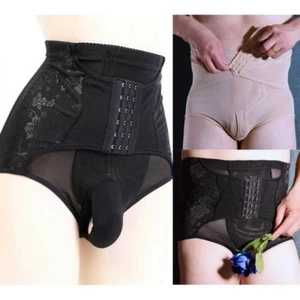 Hombres Body Shaper Control Bragas Cintura Alta Levantador de Glúteos Prendas moldeadoras Abdomen Pantalones - Imagen 1 de 14