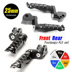 25mm Extended CNC Front Rear R-FIGHT Footpegs For Tuono V4 R 1100 RR 11-14 15
