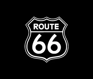 Route 66 Shield Outline Vinyl Sticker WHITE GLOSS 8 x 7.6 cm - Picture 1 of 1