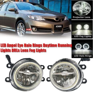 LED Fog Light Kit Angel Eye Rings DRL Daytime Running Lamp Fit For Toyota Camry - Picture 1 of 9
