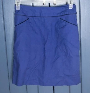 Anthropologie Floreat Blue Ruffle Back Pencil Skirt Size 2 Classic Preppy Whimsy - Picture 1 of 5