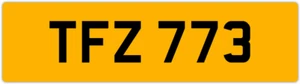 TFZ 773 T 3x3 DATELESS PRIVATE NUMBER PLATE TOM TONY TEL TOD TODD TAM TAJ TRACE - Picture 1 of 1