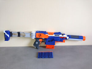 Pistolet Fusil NERF N-STRIKE STRYFE Tir Automatique Bleu 75cm + 10 Fléchettes 