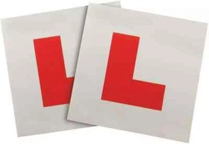 2 x FULLY MAGNETIC L PLATES SECURE Quick Easy To Fix Learner Sign - Picture 1 of 2
