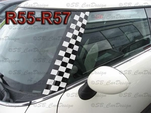 A-Säulen Checkered Flagg Aufkleber Pillar Decal f. BMW MINI COOPER R56 One Works - Picture 1 of 2
