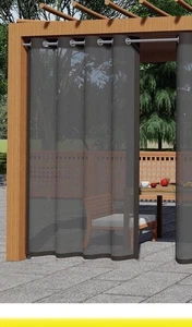 1 Piece, W54 x L84 Inch Outdoor Patio Sheer Curtains, Breathable Voile Drapes - Picture 1 of 4