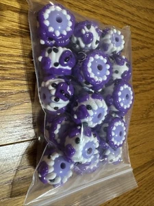 Bolsa De 20 Cuentas Pintadas A Mano 18 MM Púrpura  - Imagen 1 de 1