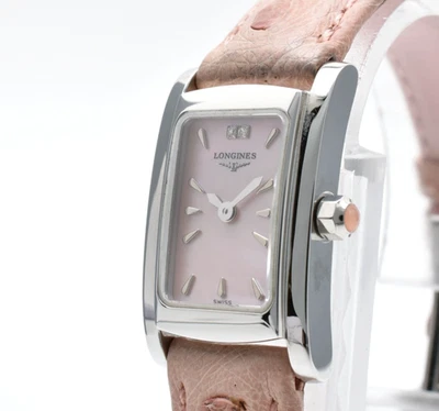 [N MINT] Longines Dolce Vita L5.158.4 Pink Shell Diamond Qz Ladies Watch JAPAN - Image 1 of 4