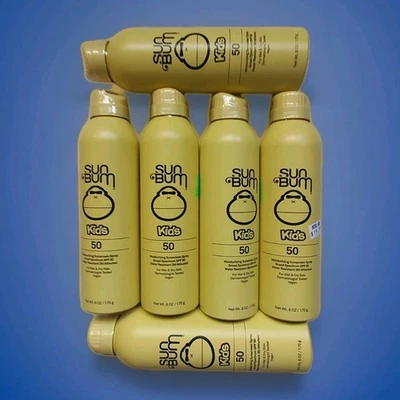 (EXP. OCTUBRE 2024)🏵️(Paquete de 6) Sun Bum Kids Spray | Protector solar FPS 50 | 6 oz Foto 1 de 3