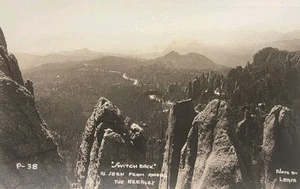c1930 RPPC - "Switchback" As Seen From The Needles In South Dakota. #-7774 - Bild 1 von 14