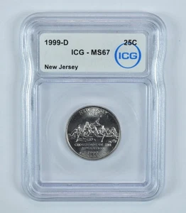 1999-D Washington State Quarter New Jersey MS67 ICG *3340 - Picture 1 of 5