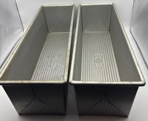 (2) USA Pan Bakeware Pullman Pagnotta Senza Coperchi 13 x 4 Pollici, Usato Usato - Foto 1 di 10