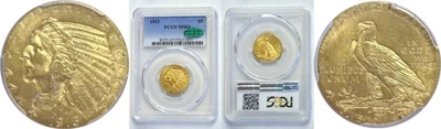 1913  $5 Indian Gold PCGS MS-63 CAC - Image 1 of 3