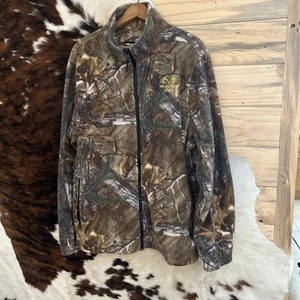 Realtree Xtra Full Zip Front Fleece Jacket Men’s Large 42-44 Camo Pockets - Picture 1 of 9