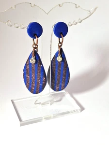 Damen Ohrringe aus Polymer Clay blau NEU - Bild 1 von 2