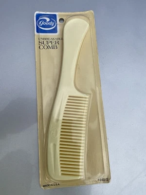 VTG Goody Unbreakable Super Comb White 448/2 USA Sealed Approx 8 1/2" Long - Image 1 of 2