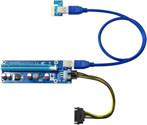 pack de 12 cartes PCIe Riser dernier adaptateur 6 broches 1x pour minage GPU Riser adaptateur - Photo 1/8