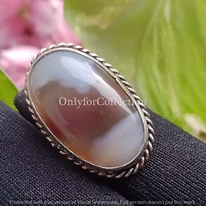Ethnic Botswana Agate Gemstone 1Pcs 925 Sterling Silver Plated Ring Jewelry~ - Picture 1 of 2