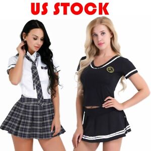 Women Japanese Schoolgirl Lingerie Suit Cosplay Fancy Dress Costume Halloween