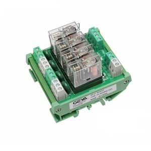 GEYA Omron Relay Module for PLC 4 Channel 12V 24V AC/DC 1NO1NC Pluggale Relay - Picture 1 of 9