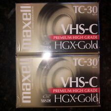 NEW VHS-C Maxell HGX-Gold TC-30 Premium High Grade Video Cassette 2 PK Camcorder