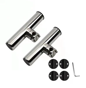 Abrazadera de acero inoxidable para barco de 2 piezas en soporte de caña de pescar para riel cápsula de 7/8" a 1" - Imagen 1 de 8