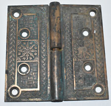 Antique Vintage Eastlake Victorian Brass Plated Hinge Door Hardware