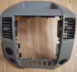 2008-2013 NISSAN TITAN RADIO CLIMATE CENTER DASH BEZEL TRIM SURROUND BEIGE OEM - Picture 1 of 24