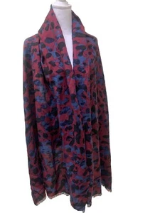 LOUIS VUITTON Rose Pop Cashmere Silk Stephen Sprouse Leopard Stole Scarf Shawl - Picture 1 of 9