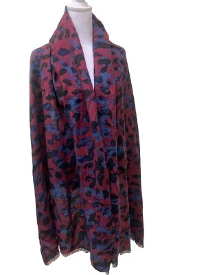 LOUIS VUITTON Rose Pop Cashmere Silk Stephen Sprouse Leopard Stole Scarf Shawl - Image 1 of 4