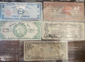 Lot of Historic US-Philippines Emergency WW2 Guerilla Notes -lot#3 - Picture 1 of 6