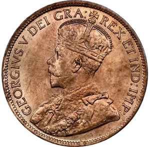 Canada - 1918 George V Large Cent - NGC MS64RB - VIVID RED BROWN COLOR! - Picture 1 of 4