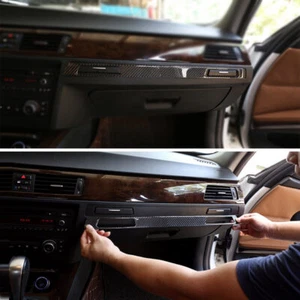 RHD M-Sport Carbon Fiber Copilot Water Cup Holder Frame Trim for BMW E90 E92 E93 - Picture 1 of 6