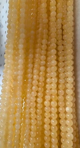 4mm Aragonite Round Beads (90+/- per strand) Great Yellow Color! - Picture 1 of 3