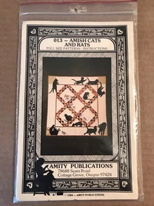 Cross Stich Cats And Rats Amity Publications vintage 1984 Patchwork Quilt Amish - Picture 1 of 5