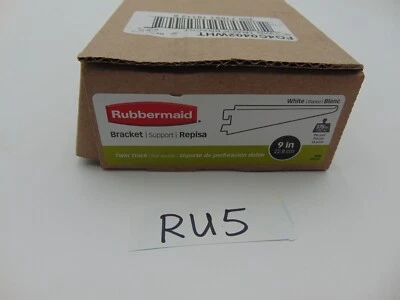 Rubbermaid 9” Twin Track WHITE Shelf Brackets FG4C0402WHT (16 Pack) Ships Free - Image 1 of 4