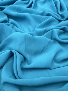 1 mtr turquoise georgette dress chiffon fabric 58” wide - Picture 1 of 4
