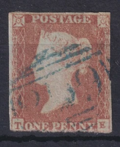 QV 1d rotbraun Imperf. SG 8 ? seltener blauer Stadtstempel / Ziffer; 'TK'; pro Scan - Bild 1 von 2