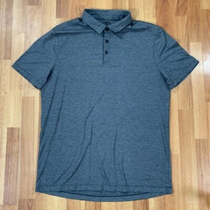 Lululemon Polo Shirt Mens Extra Large Gray Active Short Sleeves - Picture 1 of 8