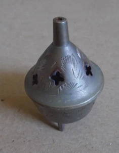 Mini Brass INCENSE BURNER 2-piece with Lid on 3 Legs - Picture 1 of 11