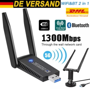 1200/1300Mbps USB WLAN Adapter USB 3.0 Stick WiFi Dual Band Antenne PC Bluetooth - Bild 1 von 16