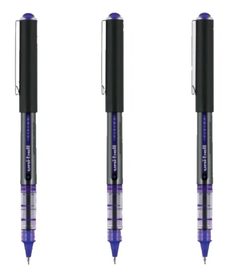 Uni-ball Vision Rollerball Pen 0.5mm Micro Point Blue 3/Pk Office School Home - Image 1 of 2