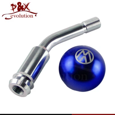 Gear Shifter Extension Bent Lever & Blue Knob for VW T4 90-03 Threaded M14*1.5 - Image 1 of 4
