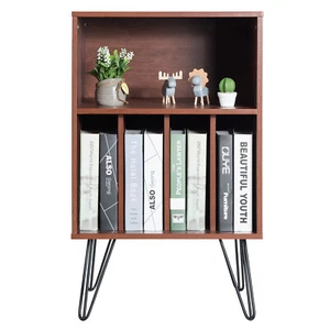 File Cabinet W/Split Storage Space Saving Standing Storage Bookshelf Metal Legs - Picture 1 of 6