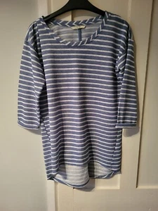 George Blue And White Striped Pullover Top Size 10 UK/38 Eur - Picture 1 of 5