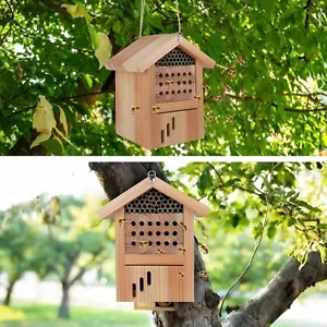 Mason Bee House Wax Coated Hotel Outdoor Wooden Insect Hotel - Picture 1 of 12